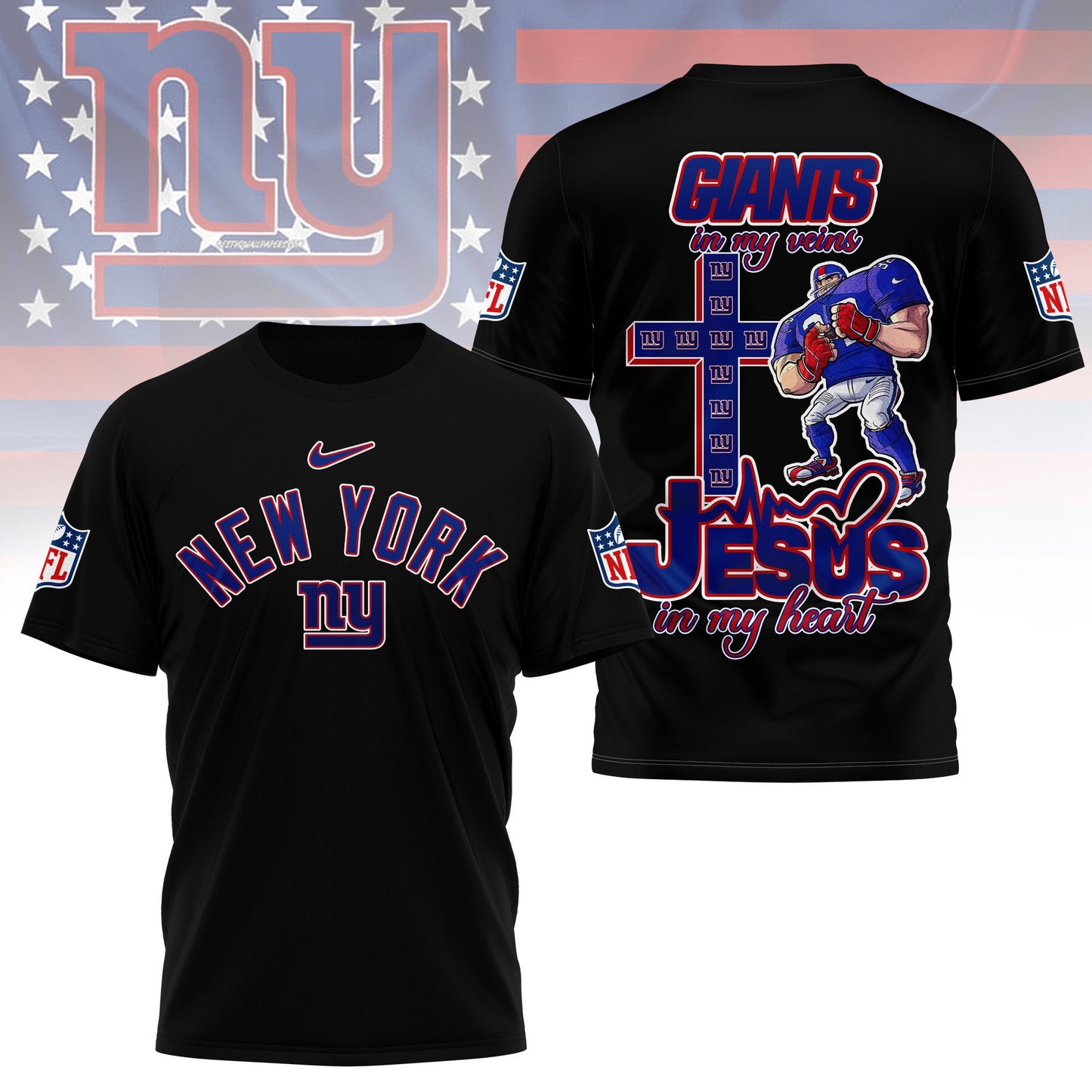 LIMITED EDITION - NEW PREMIUM NFL32 NYG  NEW YORK GIANTS UNISEX T-SHIRT