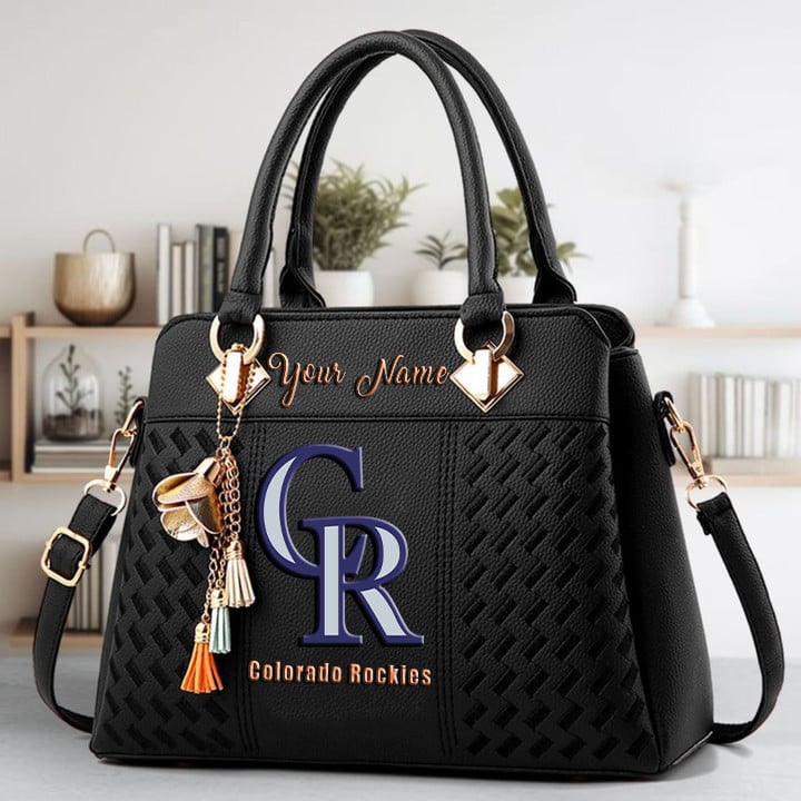 LIMITED EDITION - NEW CUSTOMIZED MLB30 COR COLORADO ROCKIES WOMEN'S HANDBAGS MULTICOLOR