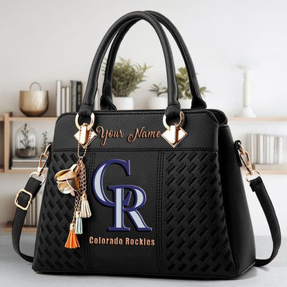 LIMITED EDITION - NEW CUSTOMIZED MLB30 COR COLORADO ROCKIES WOMEN'S HANDBAGS MULTICOLOR