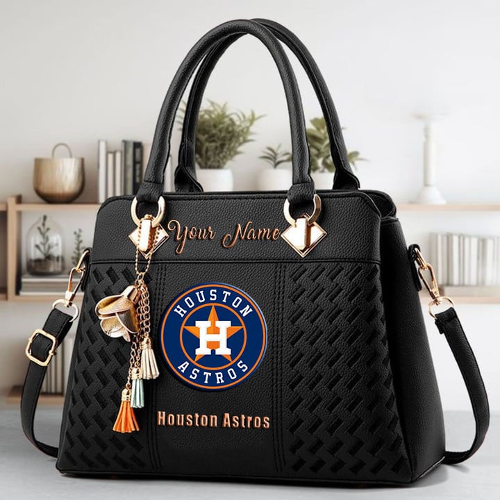 LIMITED EDITION - NEW CUSTOMIZED MLB10 HAS HOUSTON ASTROS WOMEN'S HANDBAGS MULTICOLOR