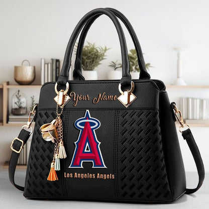 LIMITED EDITION - NEW CUSTOMIZED MLB27 LAA LOS ANGELES ANGELS WOMEN'S HANDBAGS MULTICOLOR
