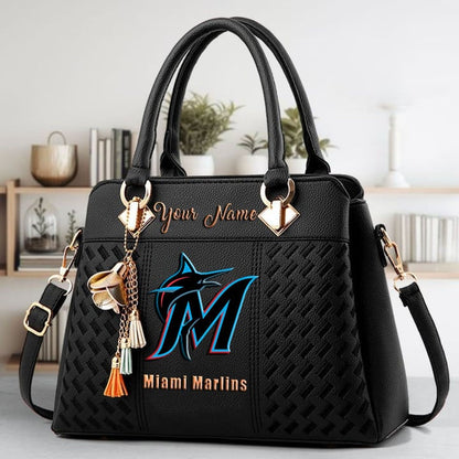LIMITED EDITION - NEW CUSTOMIZED MLB20 MMS MIAMI MARLINS WOMEN'S HANDBAGS MULTICOLOR