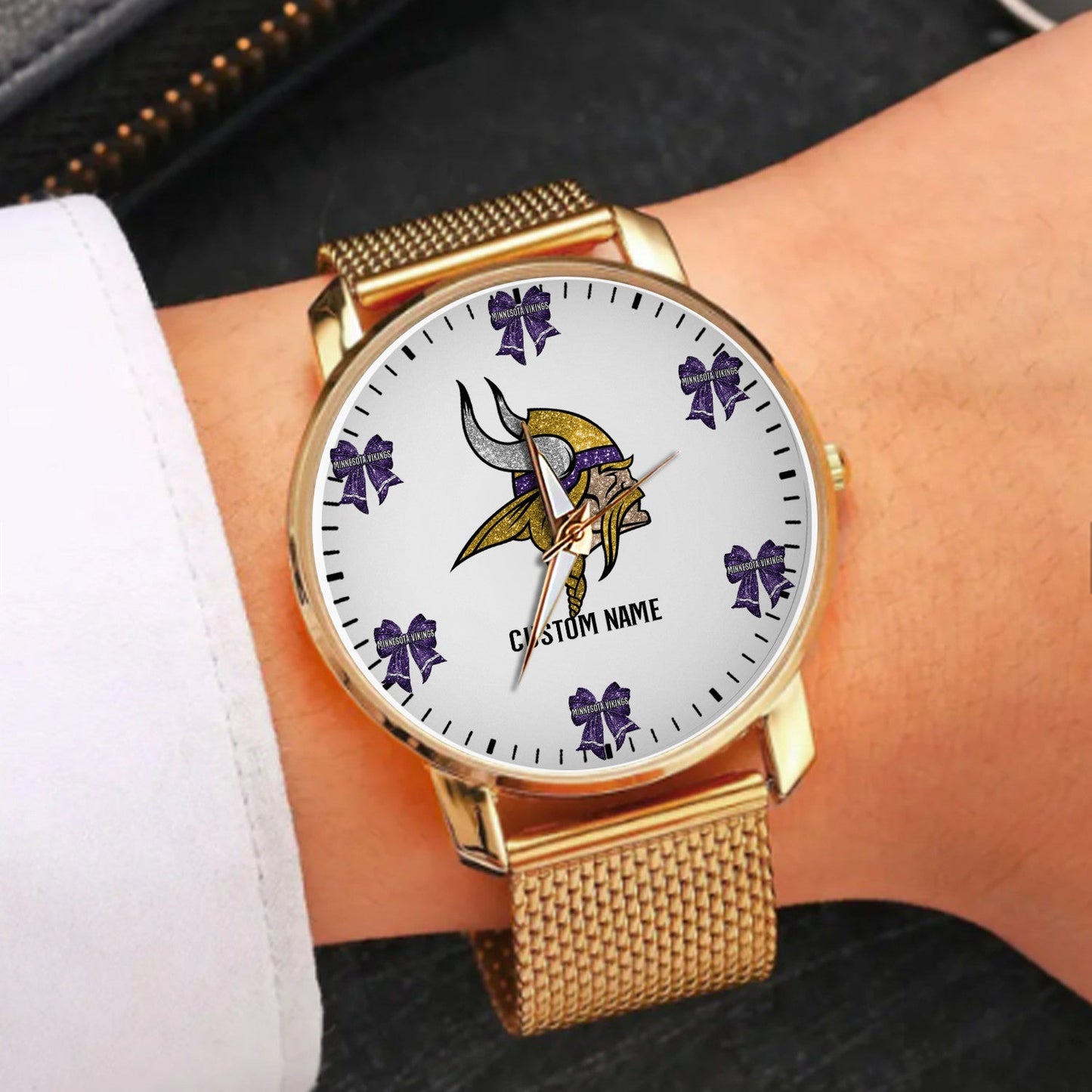 LIMITED EDITION - NEW CUSTOMIZED NFL05 MVK MINNESOTA VIKINGS HAND WATCH