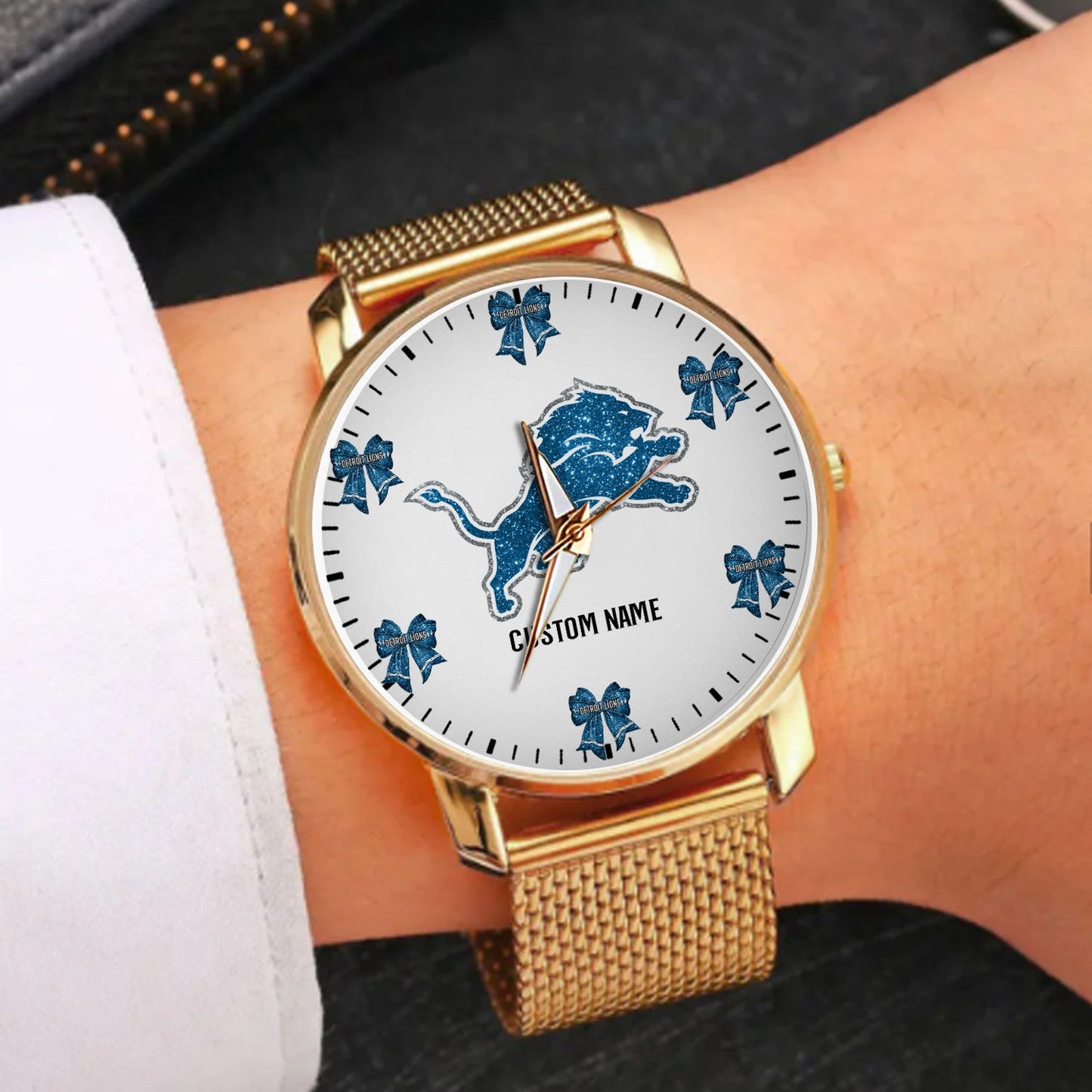 LIMITED EDITION - NEW CUSTOMIZED NFL04 DTL DETROIT LIONS HAND WATCH