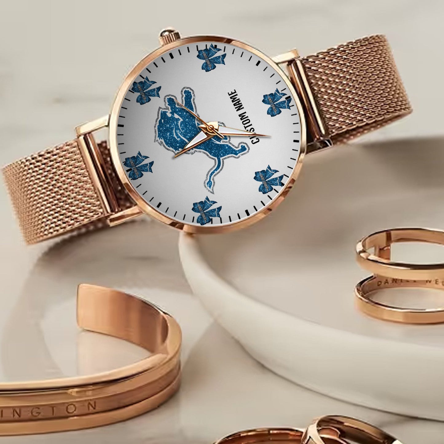 LIMITED EDITION - NEW CUSTOMIZED NFL04 DTL DETROIT LIONS HAND WATCH