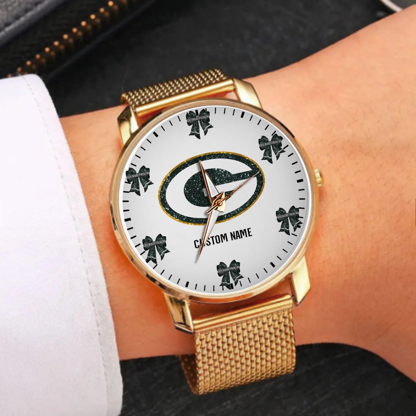 LIMITED EDITION - NEW CUSTOMIZED NFL08 GBP GREEN BAY PACKERS HAND WATCH