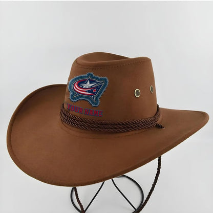 LIMITED EDITION - NEW CUSTOMIZED NHL18 CBJ COLUMBUS BLUE JACKETS COWBOY HAT
