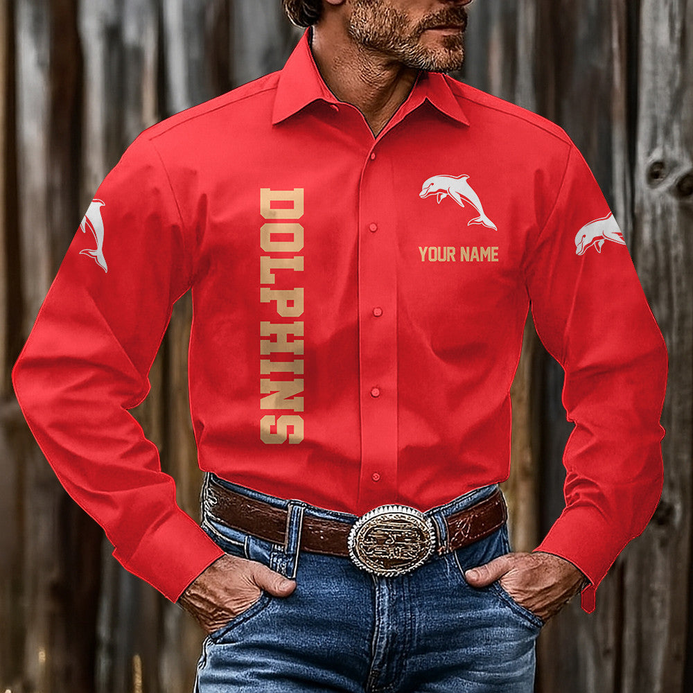 LIMITED EDITION - NEW 17 DPS CUSTOMIZED MEN'S LONG-SLEEVE BUTTON-UP SHIRT