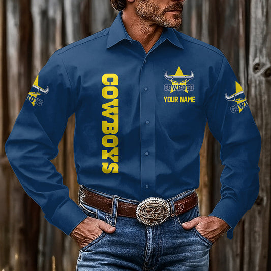 LIMITED EDITION - NEW 13 NQLC CUSTOMIZED MEN'S LONG-SLEEVE BUTTON-UP SHIRT