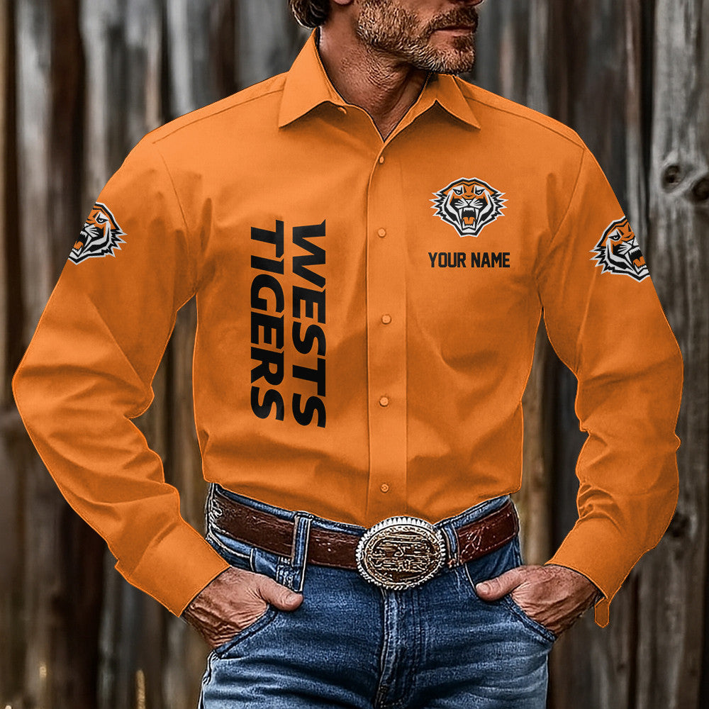 LIMITED EDITION - NEW 16 WTG CUSTOMIZED MEN'S LONG-SLEEVE BUTTON-UP SHIRT