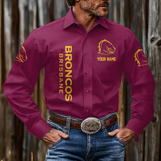 LIMITED EDITION - NEW 01 BBC CUSTOMIZED MEN'S LONG-SLEEVE BUTTON-UP SHIRT