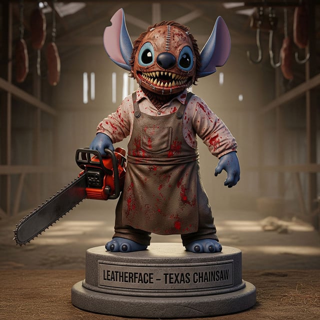 NEW PREMIUM STITCH LEATHERFACE ACRYLIC BLOCK PLAQUE GIFT