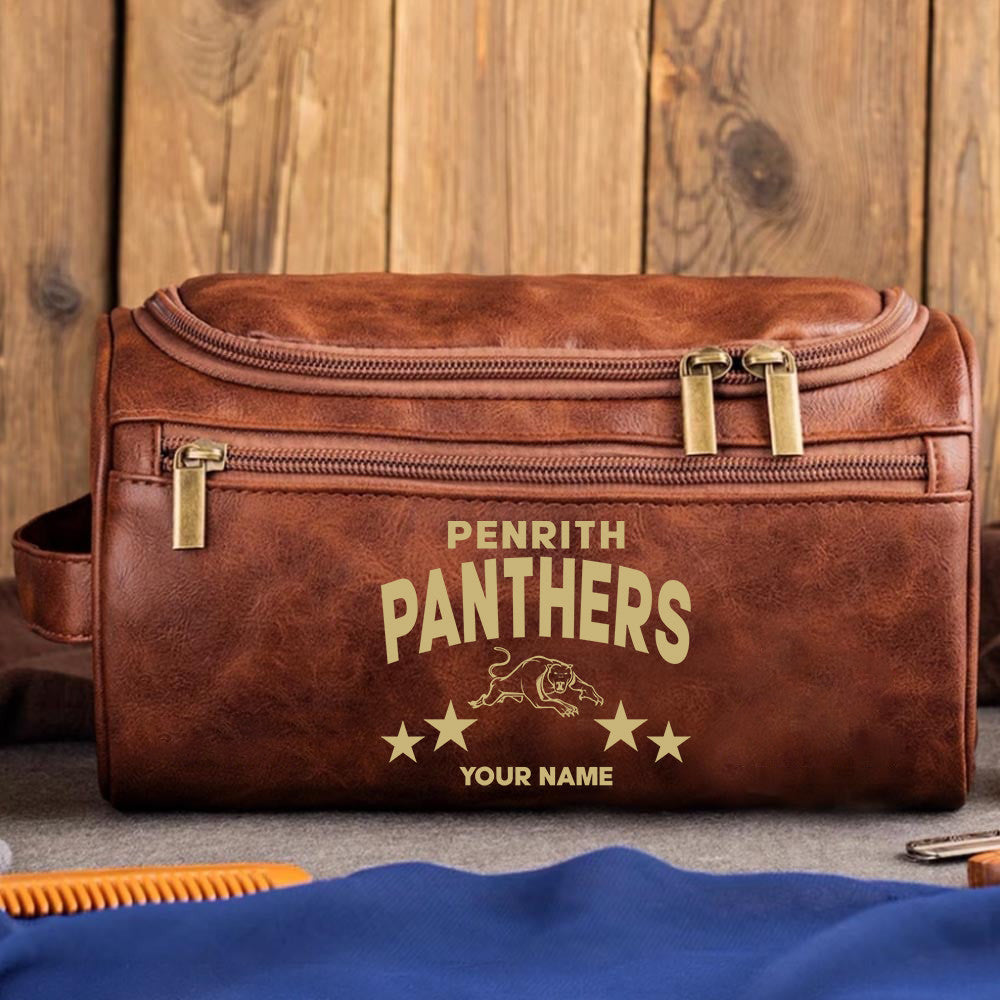 LIMITED EDITION - NEW 02 PPT MEN'S LEATHER TOILETRY BAG CUSTOM NAME PERFECT GIFT FOR FAN