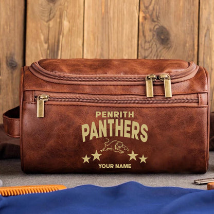 LIMITED EDITION - NEW 02 PPT MEN'S LEATHER TOILETRY BAG CUSTOM NAME PERFECT GIFT FOR FAN