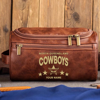 LIMITED EDITION - NEW 13 NQLC MEN'S LEATHER TOILETRY BAG CUSTOM NAME PERFECT GIFT FOR FAN