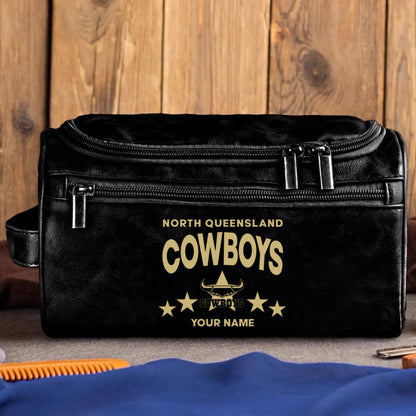 LIMITED EDITION - NEW 13 NQLC MEN'S LEATHER TOILETRY BAG CUSTOM NAME PERFECT GIFT FOR FAN