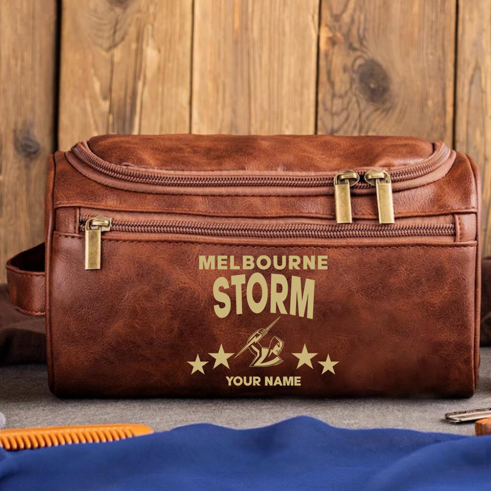 LIMITED EDITION - NEW 10 MBS MEN'S LEATHER TOILETRY BAG CUSTOM NAME PERFECT GIFT FOR FAN