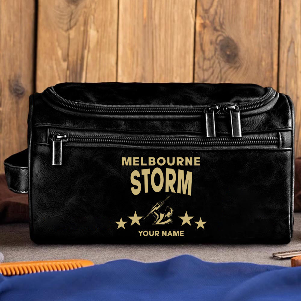 LIMITED EDITION - NEW 10 MBS MEN'S LEATHER TOILETRY BAG CUSTOM NAME PERFECT GIFT FOR FAN