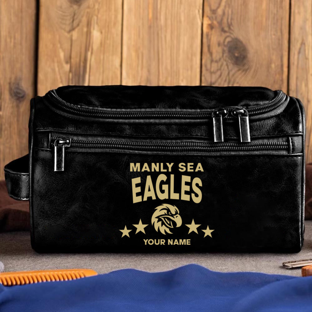 LIMITED EDITION - NEW 05 SEL MEN'S LEATHER TOILETRY BAG CUSTOM NAME PERFECT GIFT FOR FAN