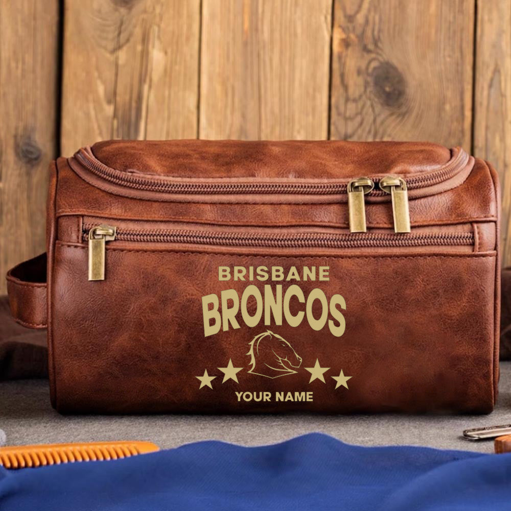 LIMITED EDITION - NEW 01 BBC MEN'S LEATHER TOILETRY BAG CUSTOM NAME PERFECT GIFT FOR FAN