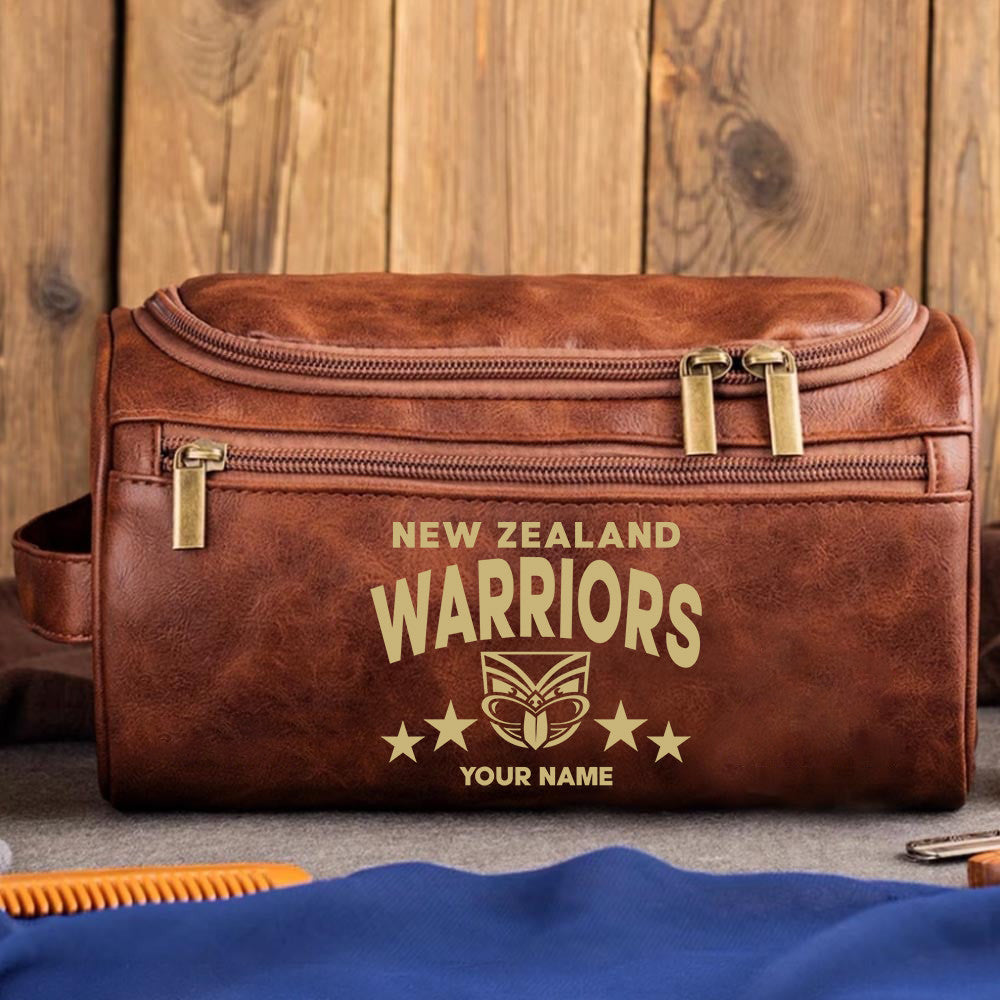 LIMITED EDITION - NEW 11 NZW MEN'S LEATHER TOILETRY BAG CUSTOM NAME PERFECT GIFT FOR FAN
