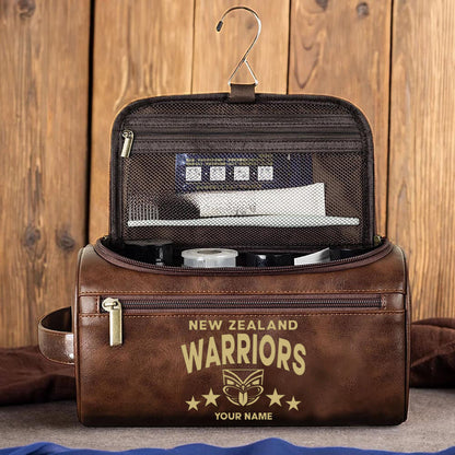 LIMITED EDITION - NEW 11 NZW MEN'S LEATHER TOILETRY BAG CUSTOM NAME PERFECT GIFT FOR FAN