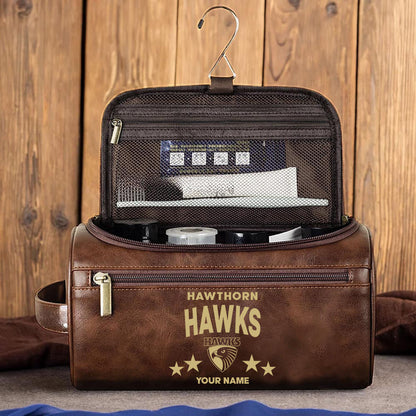 LIMITED EDITION - NEW 10 HTH MEN'S LEATHER TOILETRY BAG CUSTOM NAME PERFECT GIFT FOR FAN