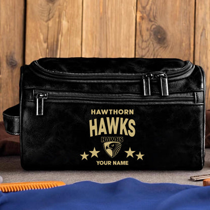 LIMITED EDITION - NEW 10 HTH MEN'S LEATHER TOILETRY BAG CUSTOM NAME PERFECT GIFT FOR FAN