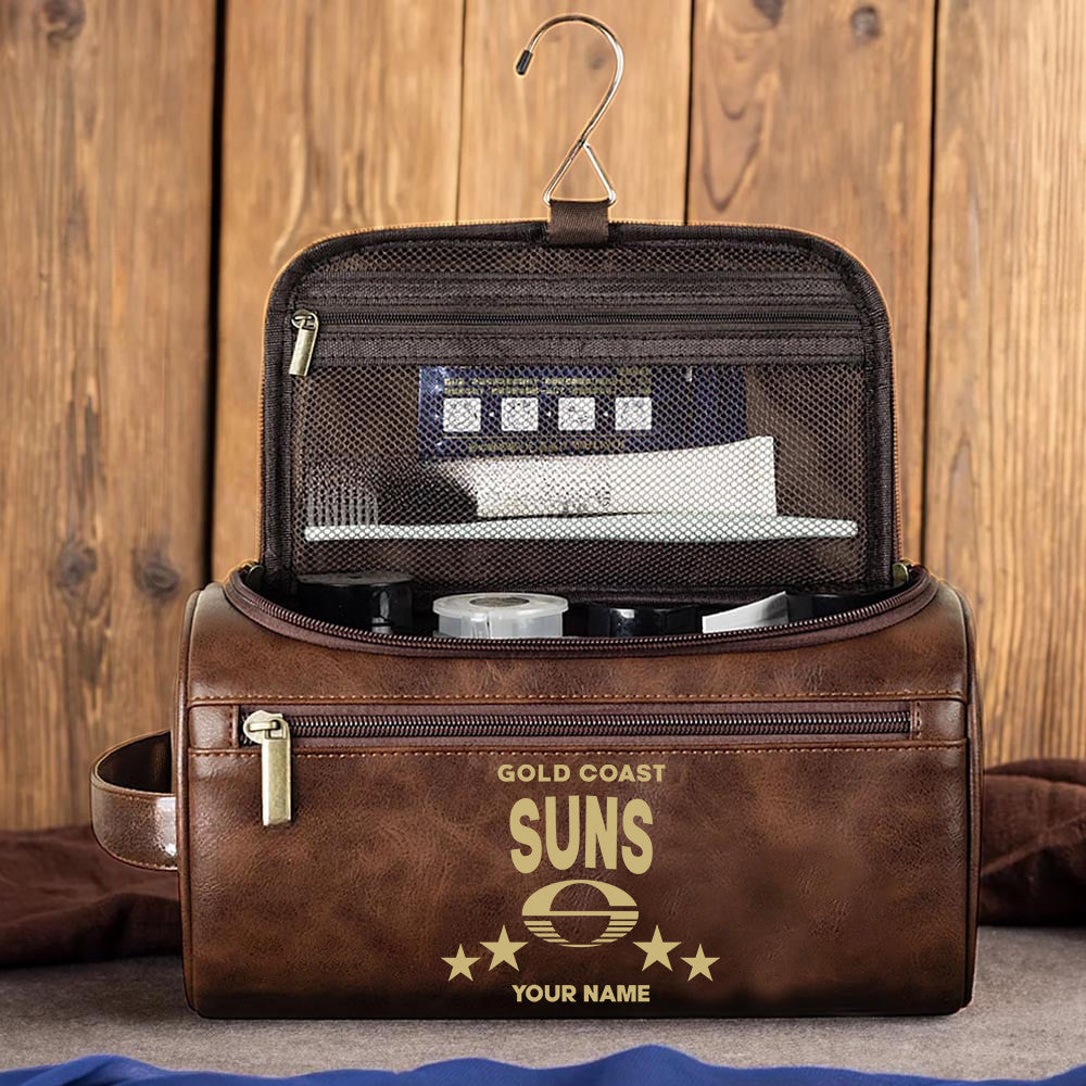 LIMITED EDITION - NEW 18 GCS MEN'S LEATHER TOILETRY BAG CUSTOM NAME PERFECT GIFT FOR FAN