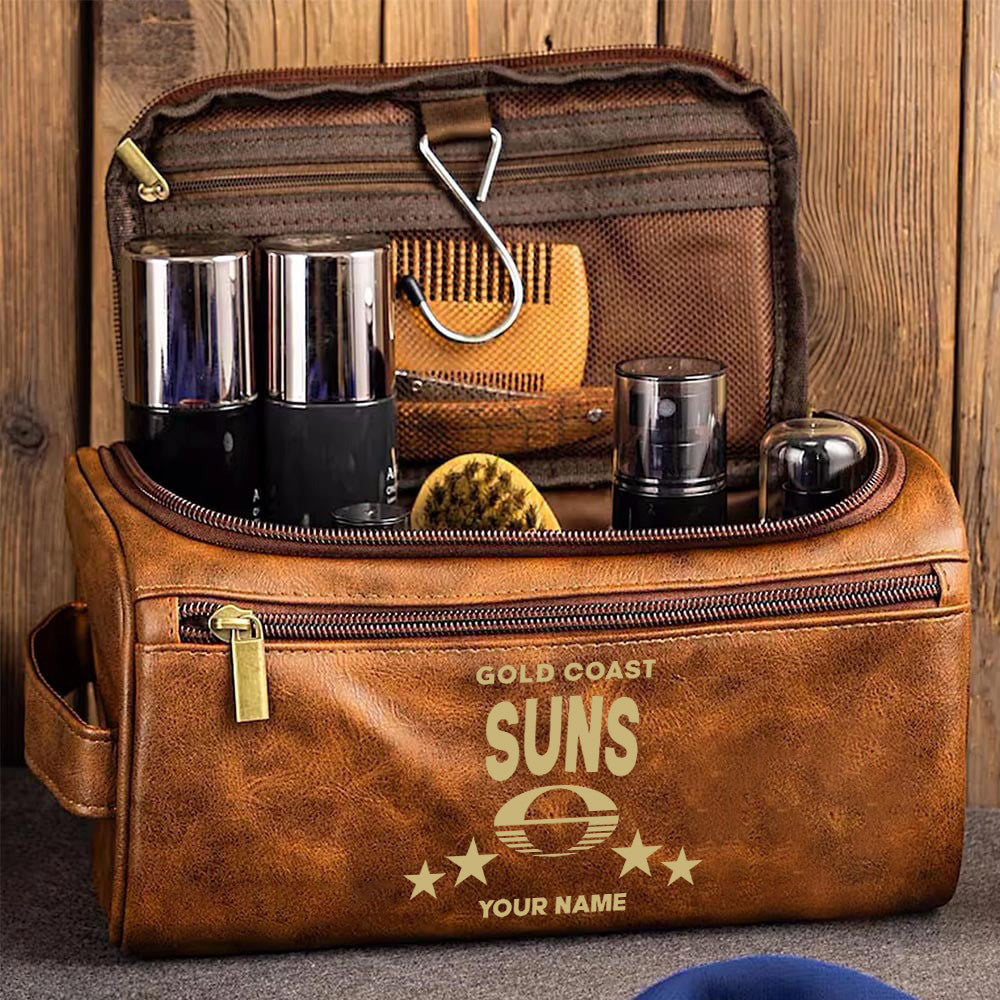 LIMITED EDITION - NEW 18 GCS MEN'S LEATHER TOILETRY BAG CUSTOM NAME PERFECT GIFT FOR FAN