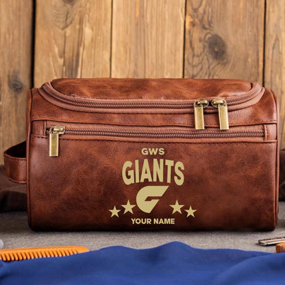 LIMITED EDITION - NEW 19 GWSG MEN'S LEATHER TOILETRY BAG CUSTOM NAME PERFECT GIFT FOR FAN