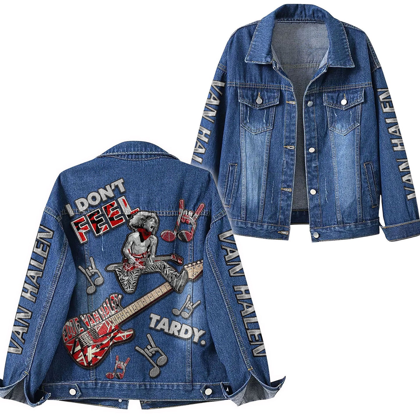 PREMIUM VAN HALEN UNISEX DENIM JACKET - MAKE THE PERFECT GIFT