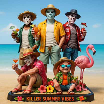 HORROR MOVIE CHARACTERS ACRYLIC BLOCK PLAQUE - FUNNY KILLER SUMMER VIBES GIFT FOR HORROR FANS