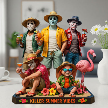 HORROR MOVIE CHARACTERS ACRYLIC BLOCK PLAQUE - FUNNY KILLER SUMMER VIBES GIFT FOR HORROR FANS