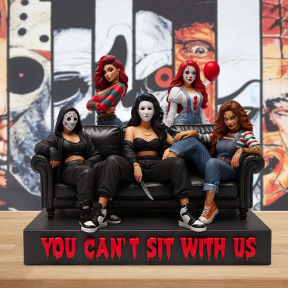 GIRLS YOU CAN'T SIT WITH ME HORROR MOVIE CHARACTERS ACRYLIC BLOCK PLAQUE - GIFT FOR FANS