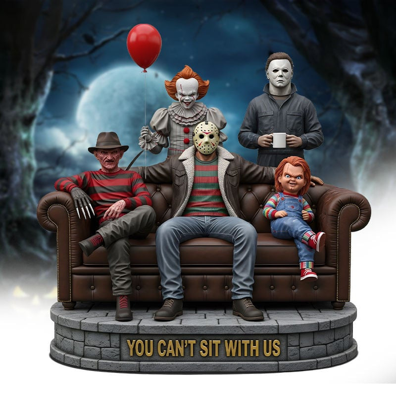HORROR MOVIE CHARACTERS "YOU CAN'T SIT WITH US " ACRYLIC BLOCK PLAQUE - FUNNY GIFT FOR FANS