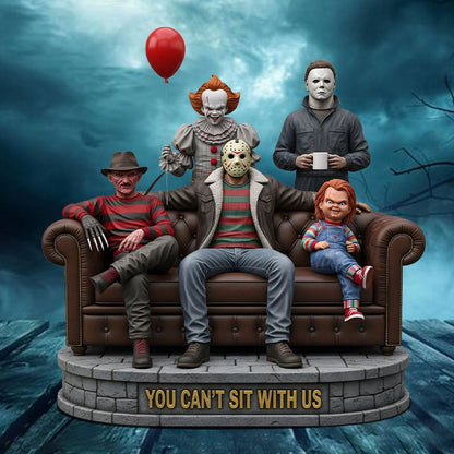 HORROR MOVIE CHARACTERS "YOU CAN'T SIT WITH US " ACRYLIC BLOCK PLAQUE - FUNNY GIFT FOR FANS