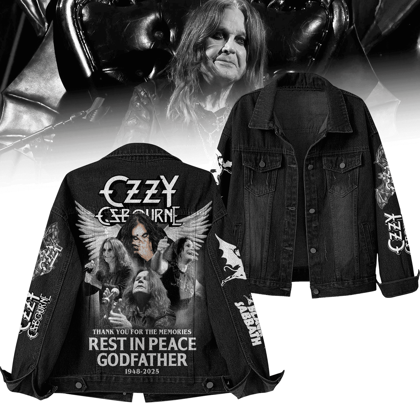 NEW PREMIUM OZZY OSBOURNE UNISEX DENIM JACKET 101