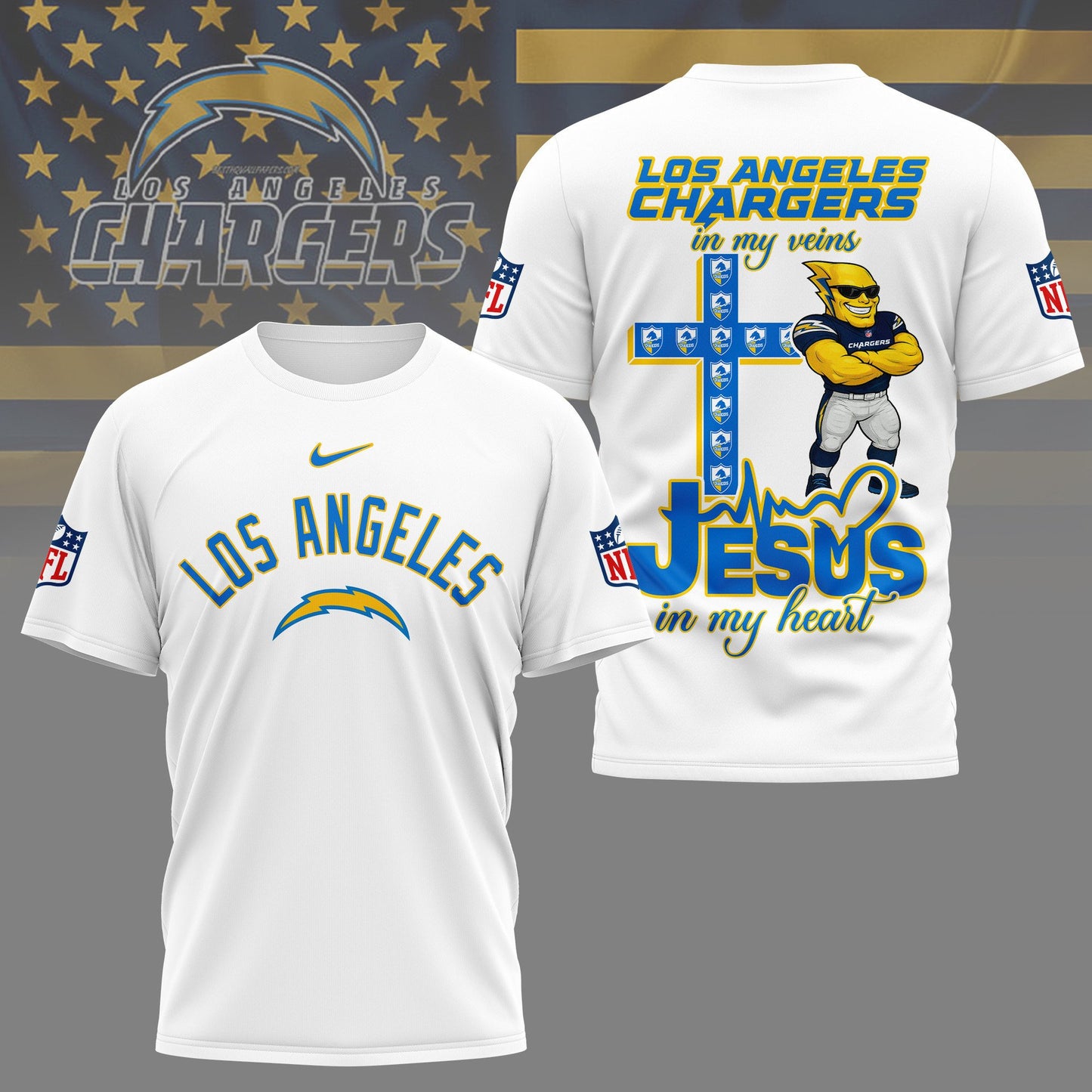 LIMITED EDITION - NEW PREMIUM NFL09 LAC LOS ANGELES CHARGERS UNISEX T-SHIRT