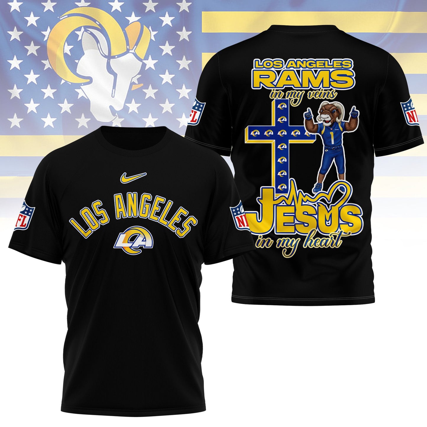 LIMITED EDITION - NEW PREMIUM NFL22 LAR  LOS ANGELES RAMS UNISEX T-SHIRT