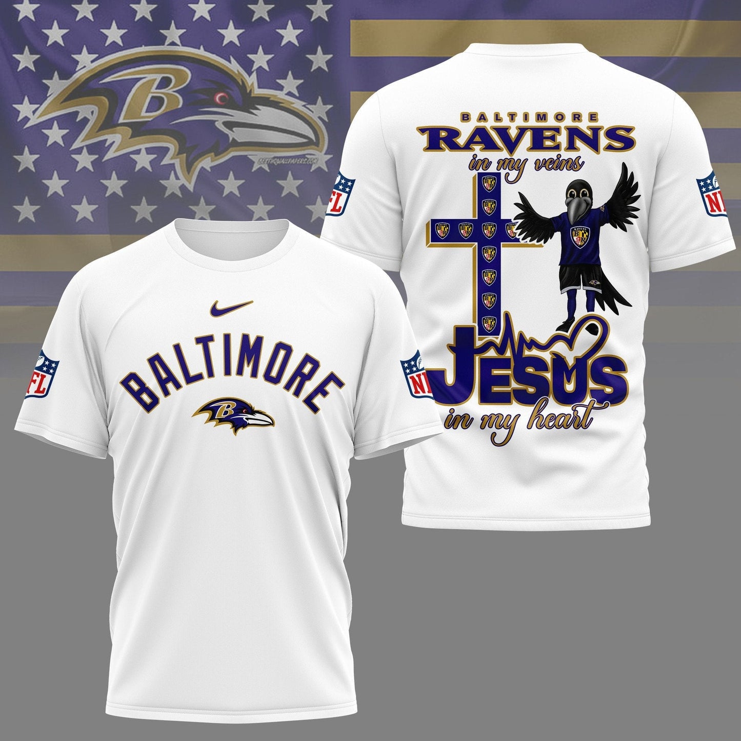 LIMITED EDITION - NEW PREMIUM NFL28 BTR BALTIMORE RAVENS UNISEX T-SHIRT