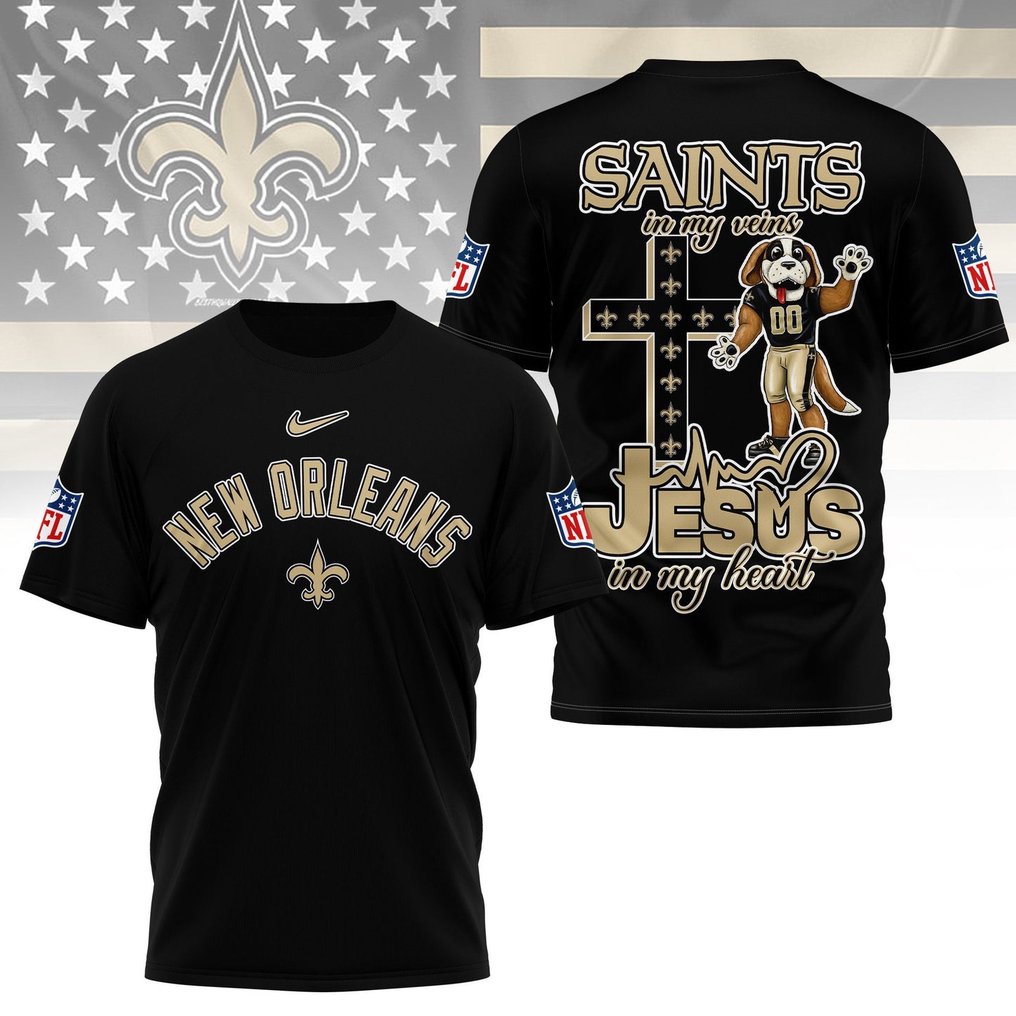 LIMITED EDITION - NEW PREMIUM NFL24 NOS NEW ORLEANS SAINTS UNISEX T-SHIRT