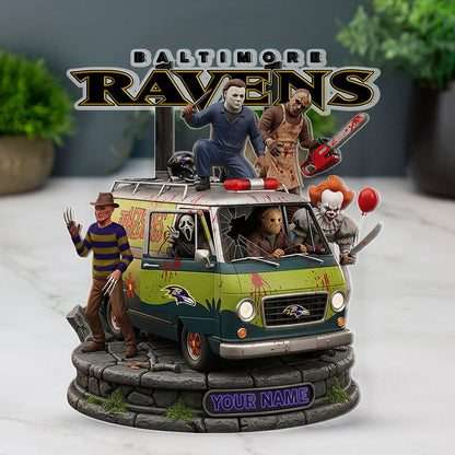 LIMITED EDITION - NEW CUSTOMIZED NFL28 BTR BALTIMORE RAVENS HORROR MOVIE ACRYLIC PLAQUE