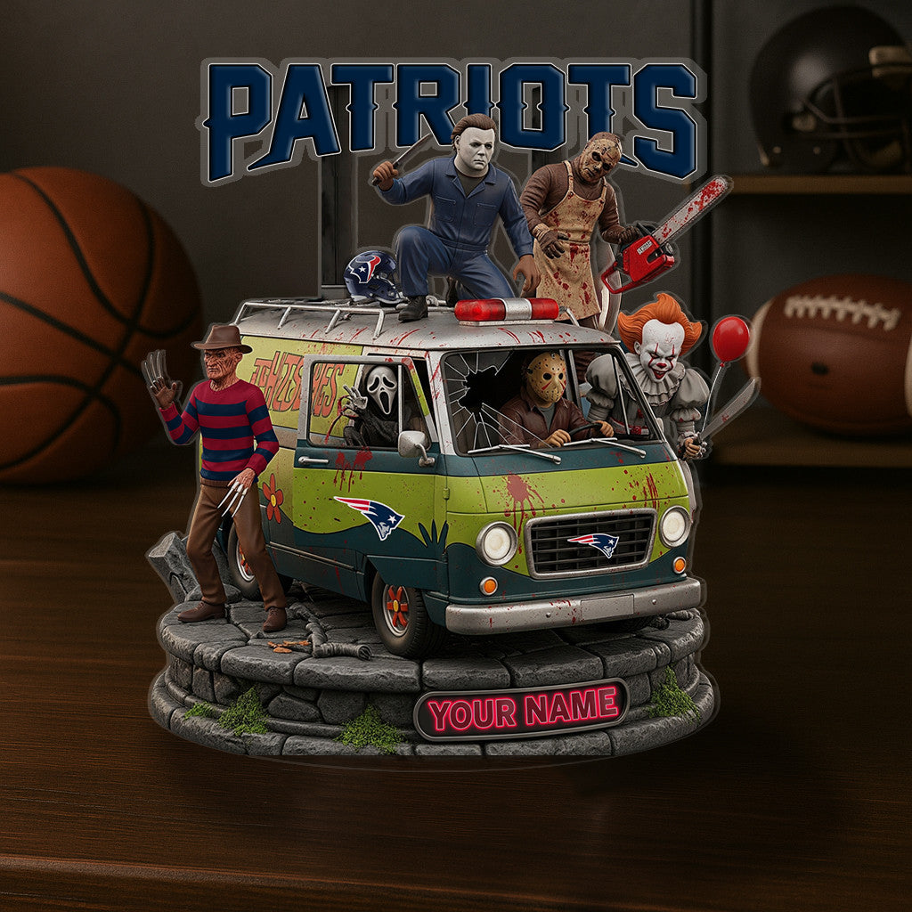 LIMITED EDITION - NEW CUSTOMIZED NFL27 NEP NEW ENGLAND PATRIOTS HORROR MOVIE ACRYLIC PLAQUE