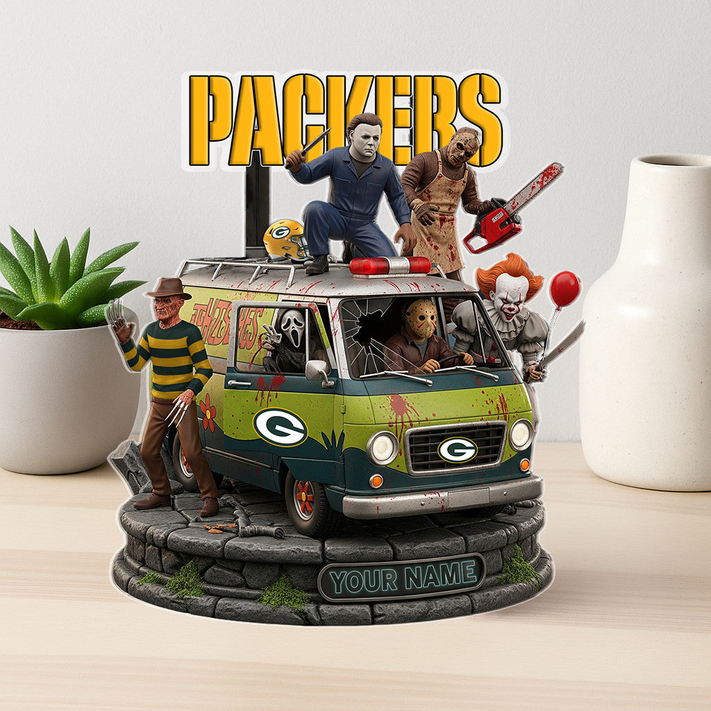 LIMITED EDITION - NEW CUSTOMIZED NFL08 GBP GREEN BAY PACKERS HORROR MOVIE ACRYLIC PLAQUE
