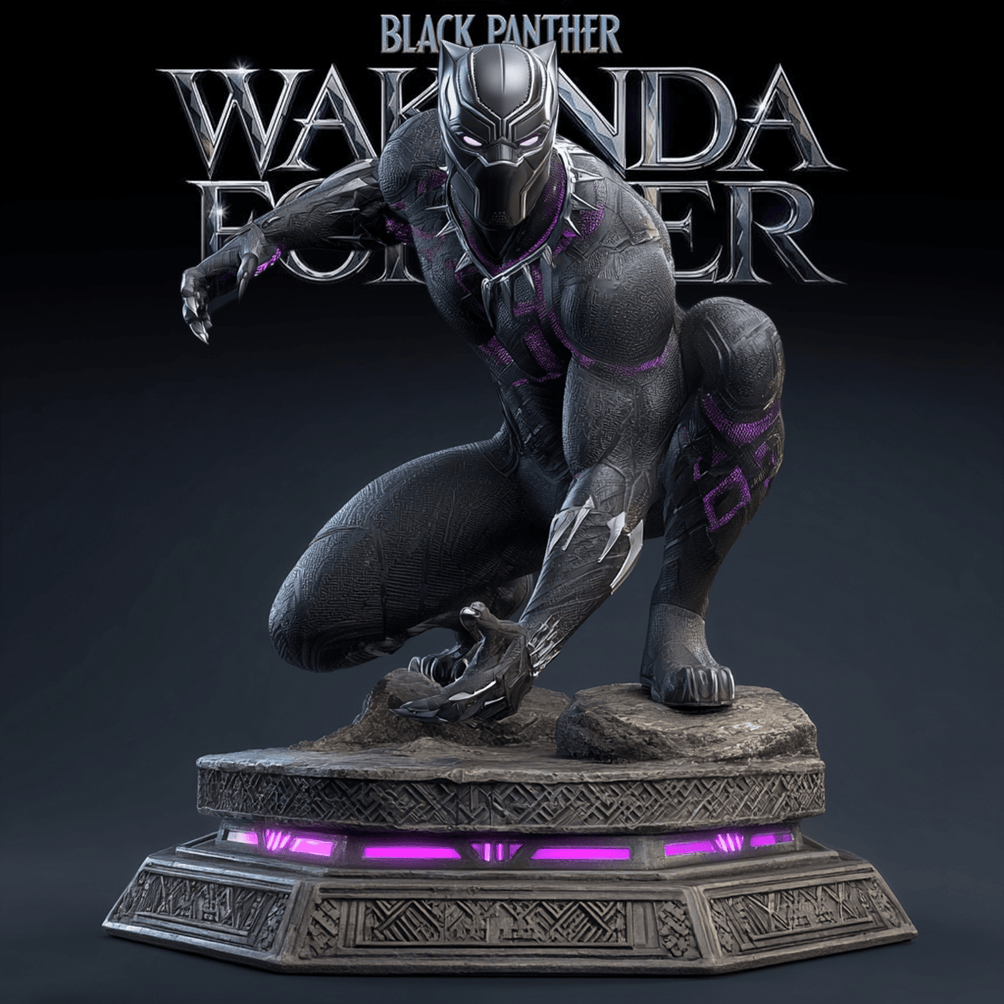 NEW PREMIUM BLACK PANTHER ACRYLIC BLOCK PLAQUE GIFT