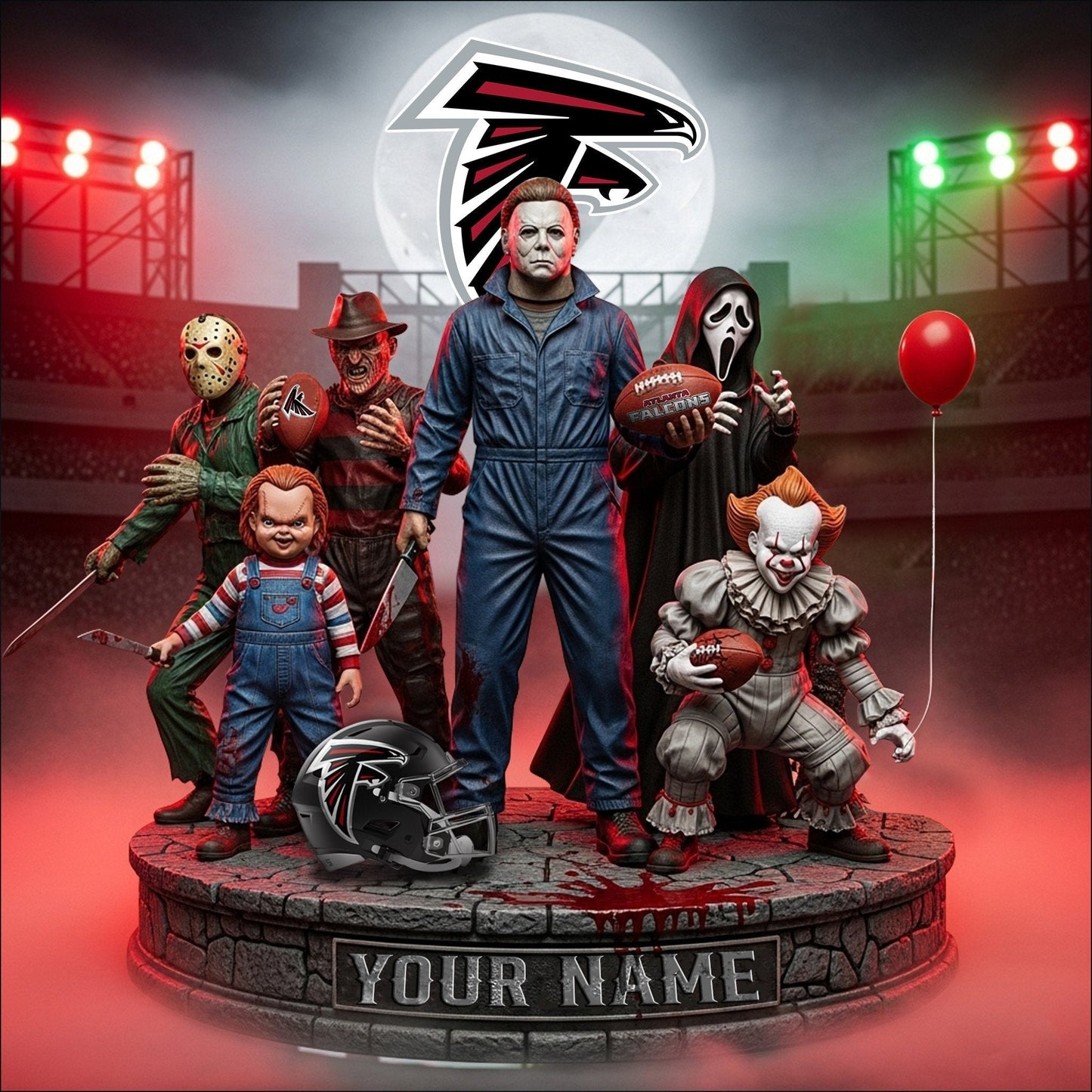 LIMITED EDITION - NEW CUSTOMIZED NFL18 ATF ATLANTA FALCONS HORROR MOVIE ACRYLIC PLAQUE