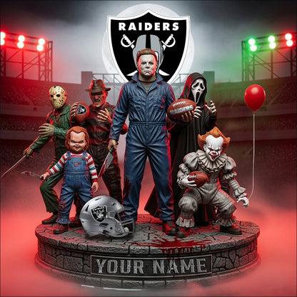 LIMITED EDITION - NEW CUSTOMIZED NFL07 LVR LAS VEGAS RAIDERS HORROR MOVIE ACRYLIC PLAQUE