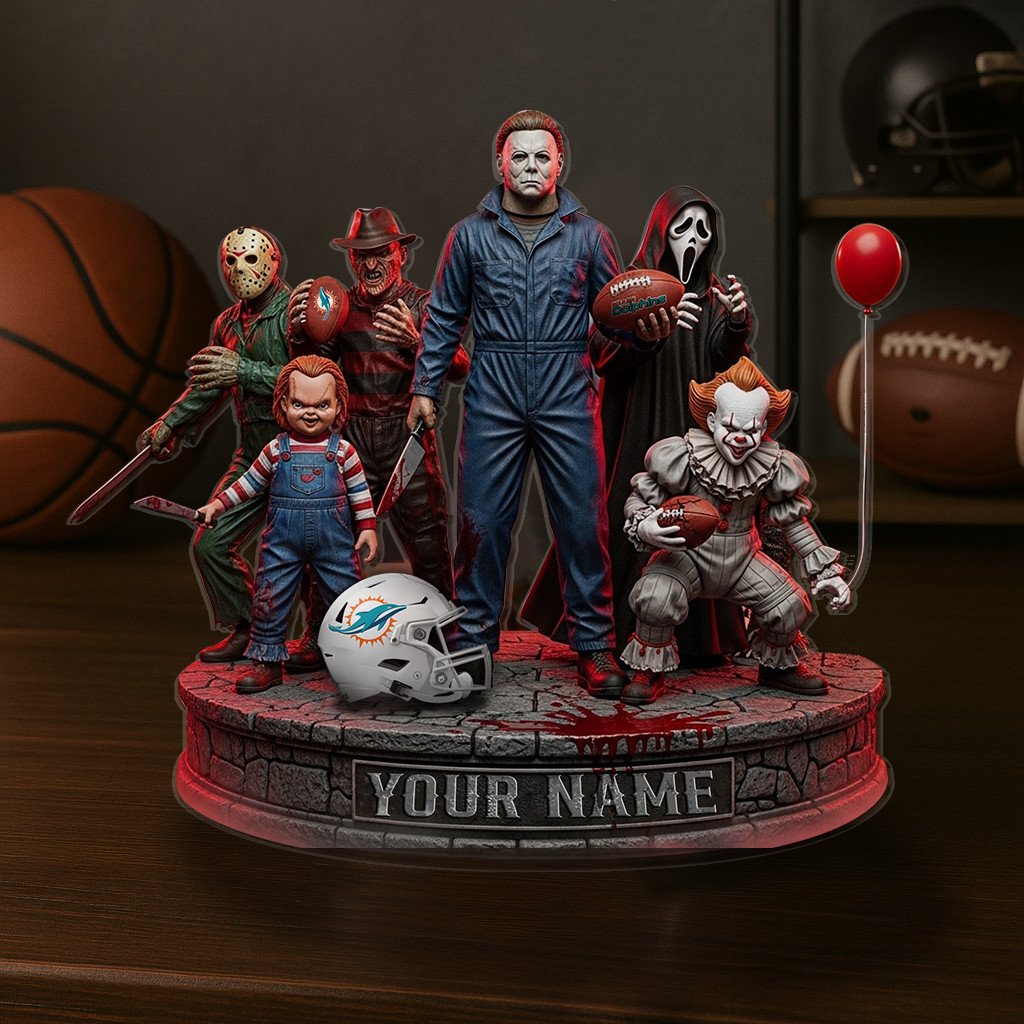 LIMITED EDITION - NEW CUSTOMIZED NFL19 MDP MIAMI DOLPHINS HORROR MOVIE ACRYLIC PLAQUE