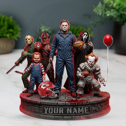 LIMITED EDITION - NEW CUSTOMIZED NFL01 KCC KANSAS CITY CHIEFS HORROR MOVIE ACRYLIC PLAQUE